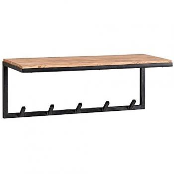 Elegante Wandgarderobe aus Akazienholz mit Metallrahmen