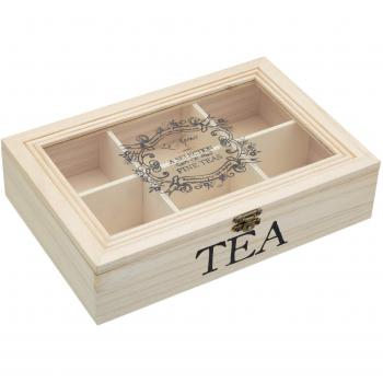 Wooden Tea Chest, 26 x 17 x 6 cm