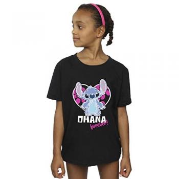 Forever Ohana Heart Print T‑Shirt – Youth Black