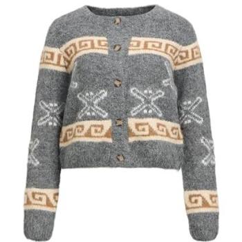 Cardigan long à rayures grises