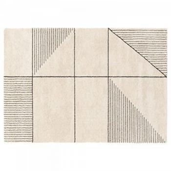 Tapis motif linéaire à poils courts beige 200 x 290 cm