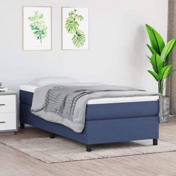 Cadre de lit bleu 90x190 cm en tissu