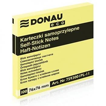 DONAU Eco Haftnotizen Gelb 51x76mm, 1x100 Blatt