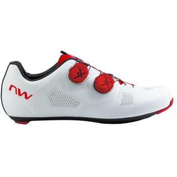 Rennradschuhe Northwave Revolution – Weiß/Rot, Größe 43
