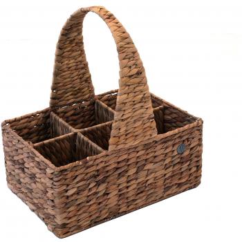 6‑teiliges Flaschenkörbchen 44334 (Franz Müller) – 34x24x35 cm – Wasserhyazinthe