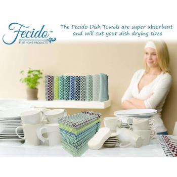 Dark Green 100% Cotton Dish Cloths – European Quality – Set of 2