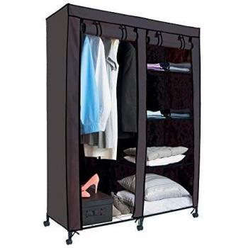 Armoire Grise de Rangement avec Espace Penderie