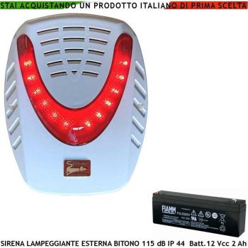 Sirena di Sicurezza Esterno 115 dB 2 Segnali