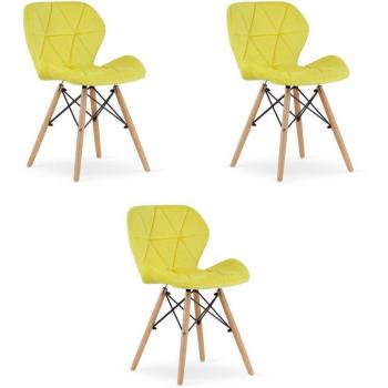Sedia da Sala LAGO Velluto Giallo
