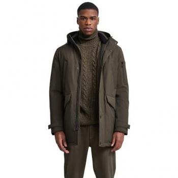 Bugatti Langjacke mit Strickkragen und Kapuze