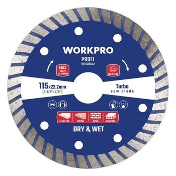 Disco diamantado segmentado Profi Turbo 115x22,2mm Workpro