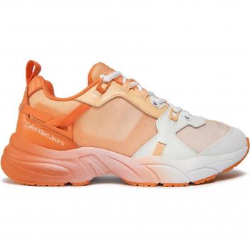 Calvin Klein Jeans Retro Tennis Sneaker (Low Lace) Orange, Mittelgröße – YW0YW01307