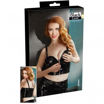 Reißverschluss‑Top in Schwarz, mittel, aus hochwertigem Vinyl