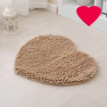 Non-slip Fluffy Red Heart Doormat 50*60cm Custom