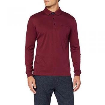 Pierre Cardin Herren Longsleeve Polo, Rot (Wine 8104)