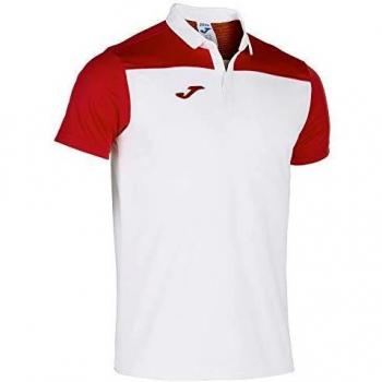 Joma Hobby II White/Red Polo Shirt