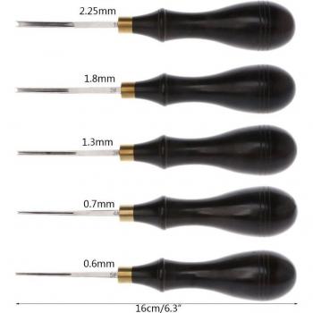 Herramienta de Madera Negra para Bordes de Cuero