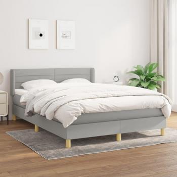 Sommier avec matelas gris clair 140x200 cm