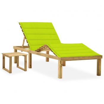 VidaXL Jardim Espreguiçadeira Mesa Pinheiro