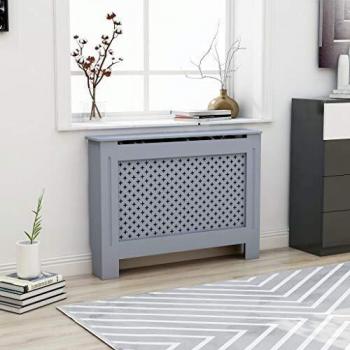 Cubierta para radiador MDF gris antracita 112x19x81,5 cm vidaXL