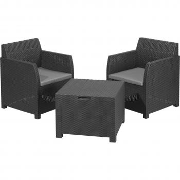 LIVARNO home Balkonmöbel-Set mit Stauraum, 3-teilig