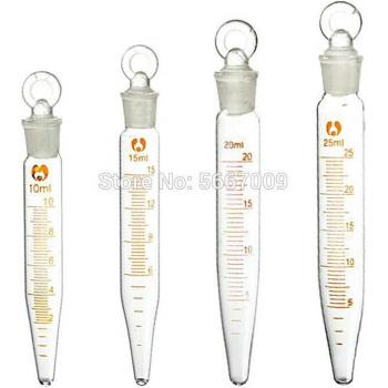 10pcs V-Shape Bottom Glass Centrifuge Tubes, Graduated, 5ml to 25ml with Grinding Mouth