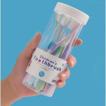 Brosses à dents souples enfant 3-12 ans – Pack 8 pièces, manche silicone, sans fluorescence