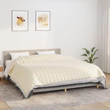 Couverture pondérée 15 kg, 220×260 cm, finition crème – design contemporain