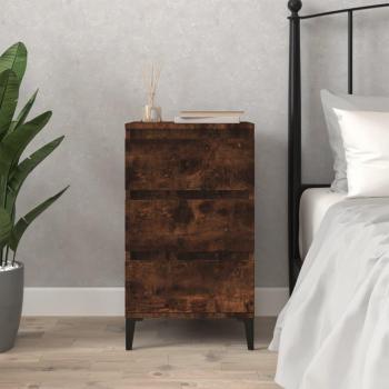 Contemporary Bedside Table Smoked Oak 40x35x70 cm