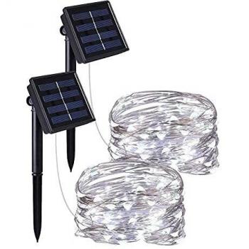 Gaoni Solar Fairy Lights, 100 LEDs 10M Copper Wire