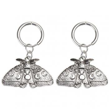 Aretes de Metal con Motivo de Polilla y Luna