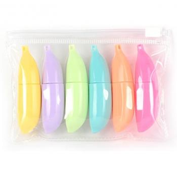 Stylos Banane Kawaii 6 Pack Surligneurs