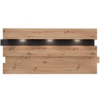 Lomadox LED‑Wandpaneel MANRESA‑36 Artisan Eiche (Graphit) – 202×93×26 cm