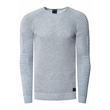 Rusty Neal Casual Strickpullover M – Grauer Rundhalsausschnitt