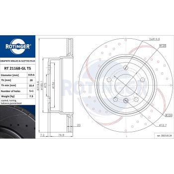 Disco Frizione Rotinger RT 21168‑GL T5