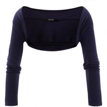 Aniston SELECTED Dunkelblauer Strickbolero mit normalem Saum – Größe 38