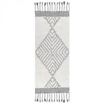 Tapis Chic Eray 80 x 150 cm en Coton avec Franges