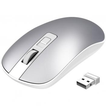 Dünne Topelek Wireless‑Mouse – Silber, kompakt für Business