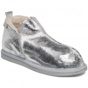 Damen‑Hausschuhe Shepherd – silberfarben, Flacher Absatz, 36