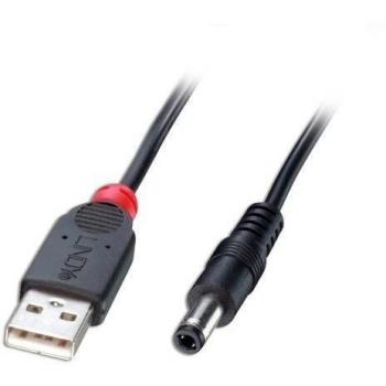 LINDY Cavo USB USB 2.0 Spina USB-A, Spina DC 5,5 mm 1.50 m Nero 70267