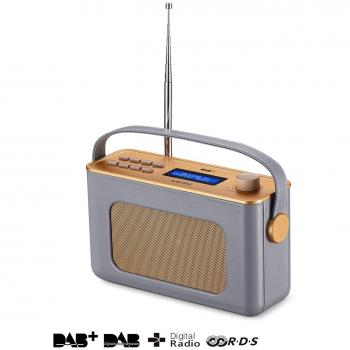 UEME DAB+ Retro Radio mit Bluetooth, UKW, Radiowecker, Lederverkleidung