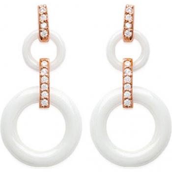 White Ceramic Sissi Earrings – Gold Plated