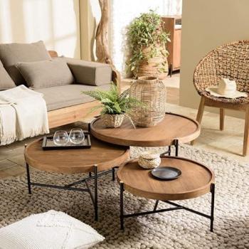 Set de 3 tables basses tripodes MACABANE
