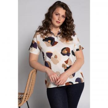 White Plus Size Eco Cotton Leopard Print Blouse, Women's Size 20/22