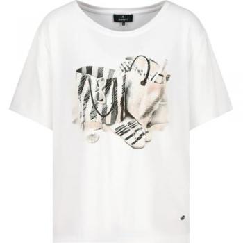 Monari Kurzarm T-Shirt Creme für Damen