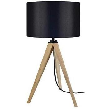 Lámpara Tosel, madera natural para dormitorio 30cm