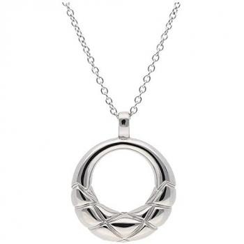 JACQUES CHARREL Kette mit silbernem Anhänger in runder Form