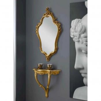 Consolle Barocca con Specchio in Foglia Oro 2G