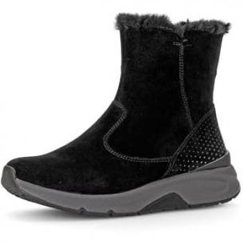 GABOR ROLLINGSOFT Bootie – Steinmetz‑Schuhe, Keilabsatz, Damen, 38, Schwarz, Velours