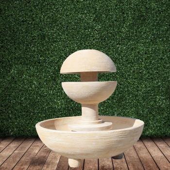 Fuente Moderna de Jardín 100x100 cm. Ocre
